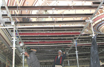 HISTORIC PLASTER CONSERVATION SERVICES - Ceilings in both of the Colonial Buildings former legislative chambers have been restored. 